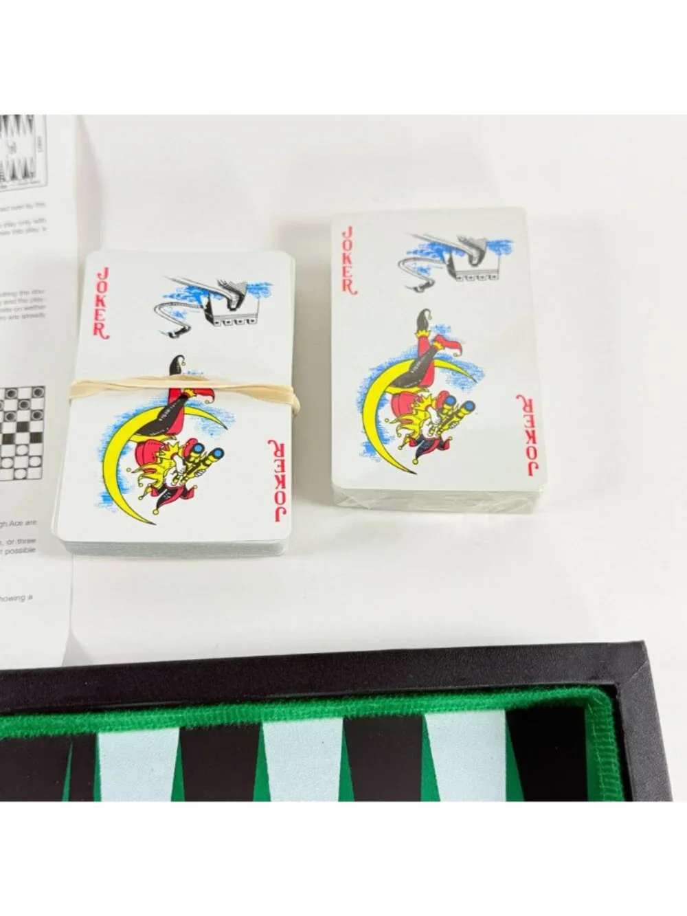 5 In 1 Compact Travel Game Set Chess Backgammon Checkers Domino Poker Dice W/ Ca